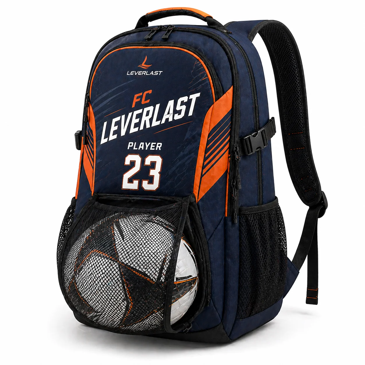 Custom Soccer Backpack with Ball Holder Mesh Pocket | Personalized Team Sports Bag | Football Training Backpack | LEVERLAST