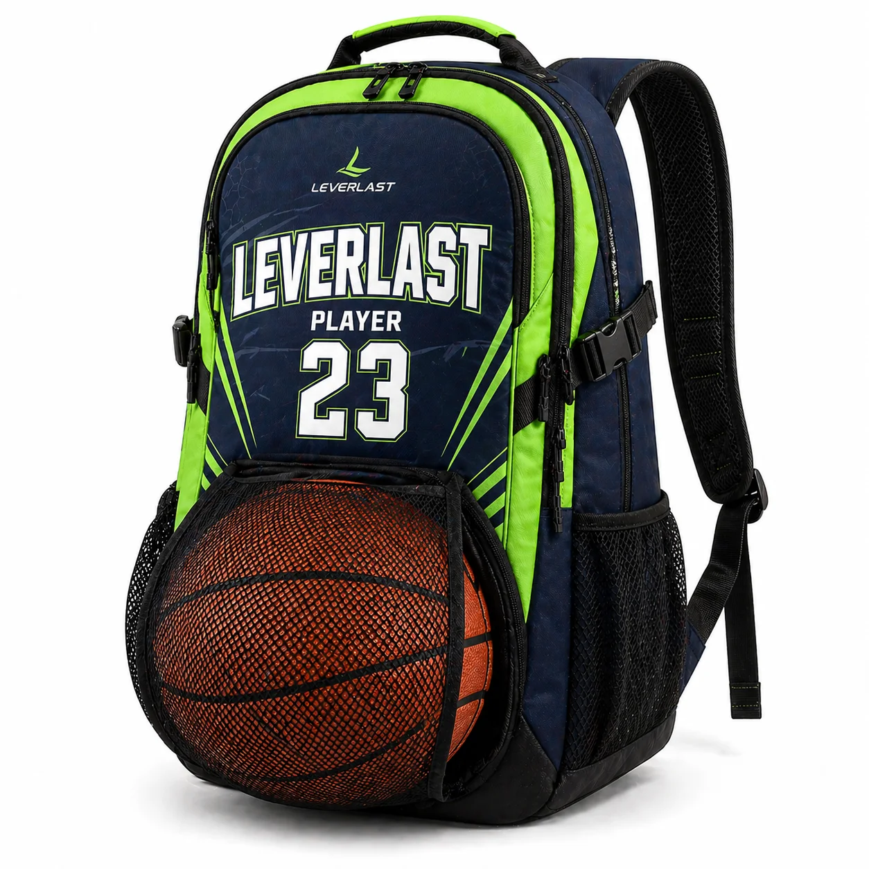Basketball Backpack with Ball Mesh Pocket – Custom Team Bag with Name & Number | LEVERLAST