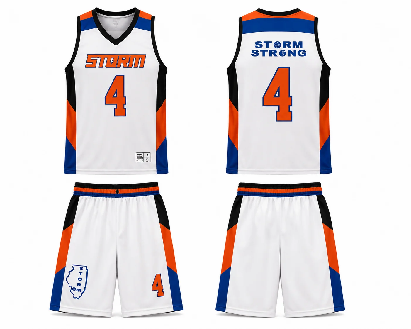 Custom Storm Basketball Uniform Set | Premium Sublimated Team Jersey & Shorts | Leverlast