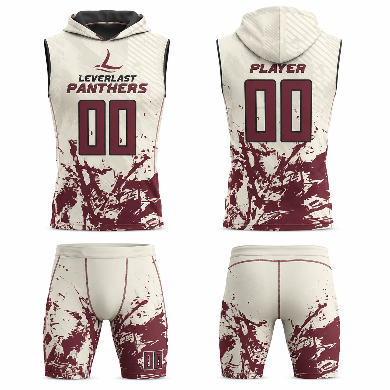 Custom 7v7 Football Compression Uniform Set – Sleeveless Turtleneck Performance Jersey & Compression Shorts | Fully Sublimated Team Uniform