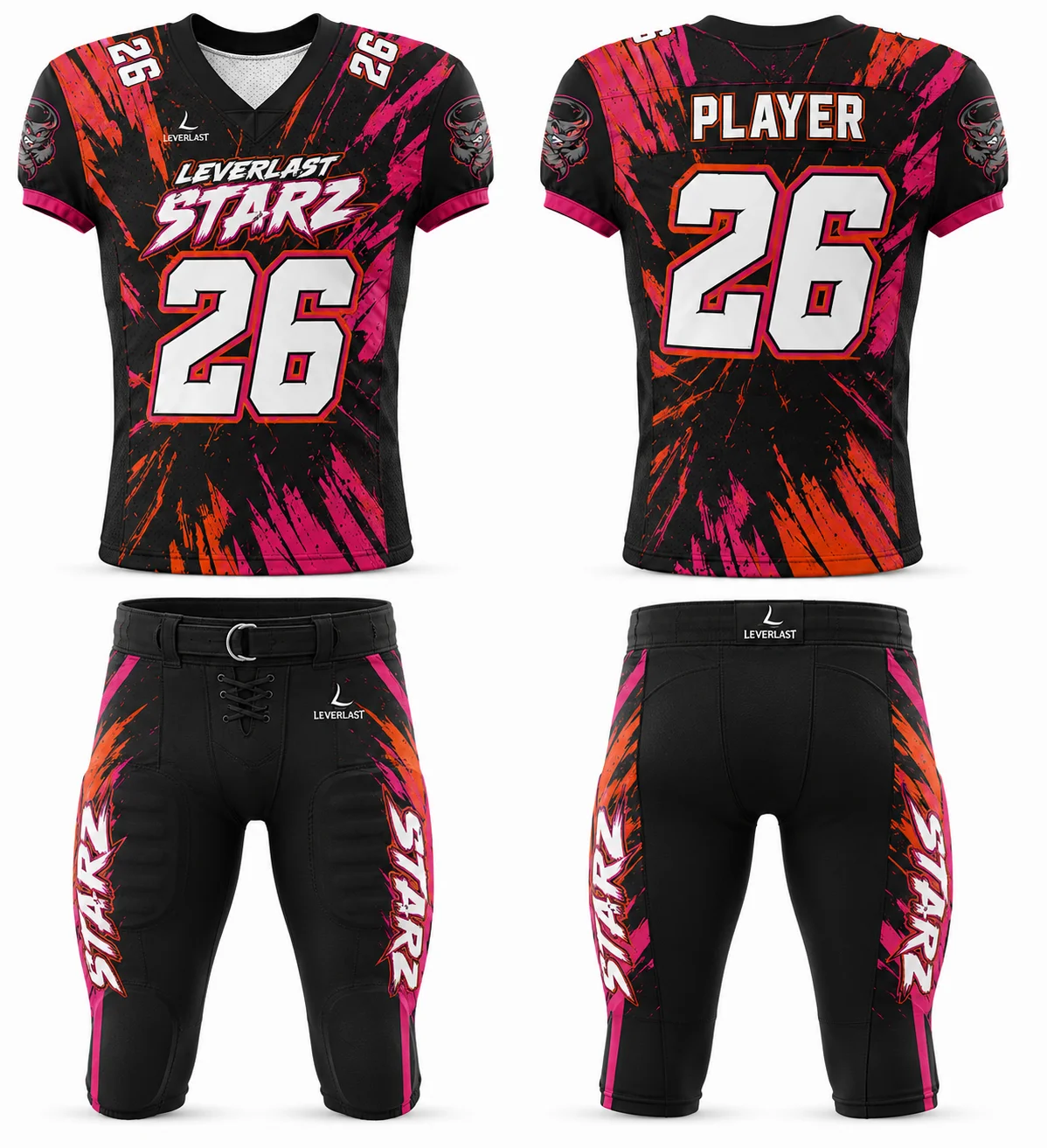 Custom Heat Wave Football Uniform – Leverlast Starz | Premium Tackle Football Jersey & Pants