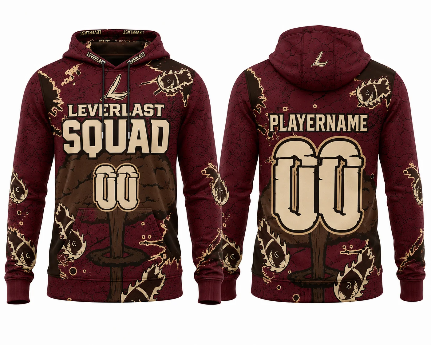 Custom Sublimated Sports Hoodie | Personalized Team Pullover Hoodie with Logo, Player Name & Number | Leverlast