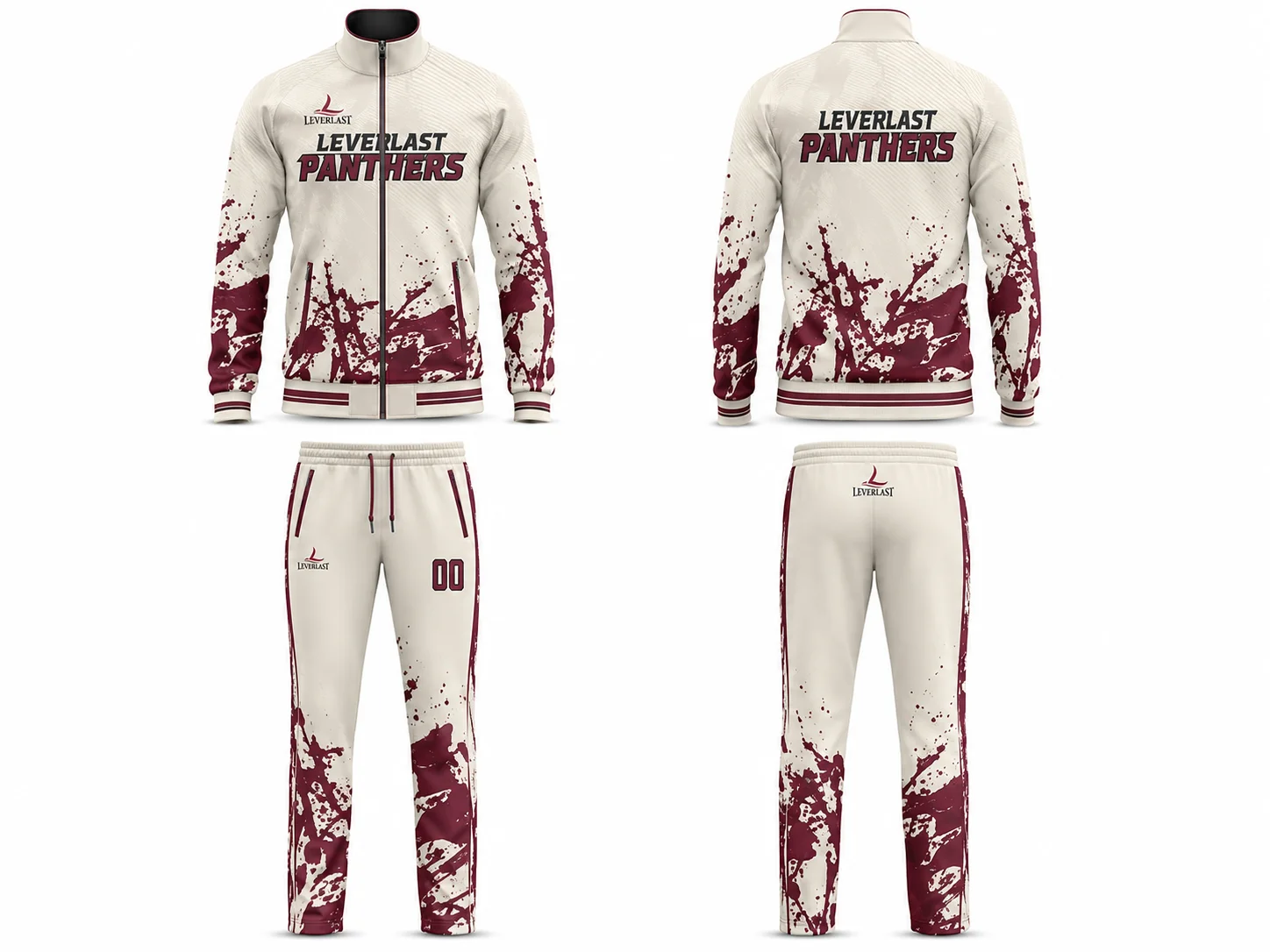 Custom Sublimated Team Tracksuit | Personalized Full-Zip Jacket & Straight-Leg Warm-Up Pants | Leverlast Panthers