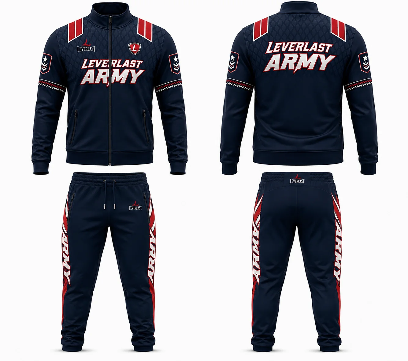Custom American Football Team Tracksuit | Premium Polyester Warm-Up Suit | Full Zip Team Jacket & Athletic Pants | Leverlast