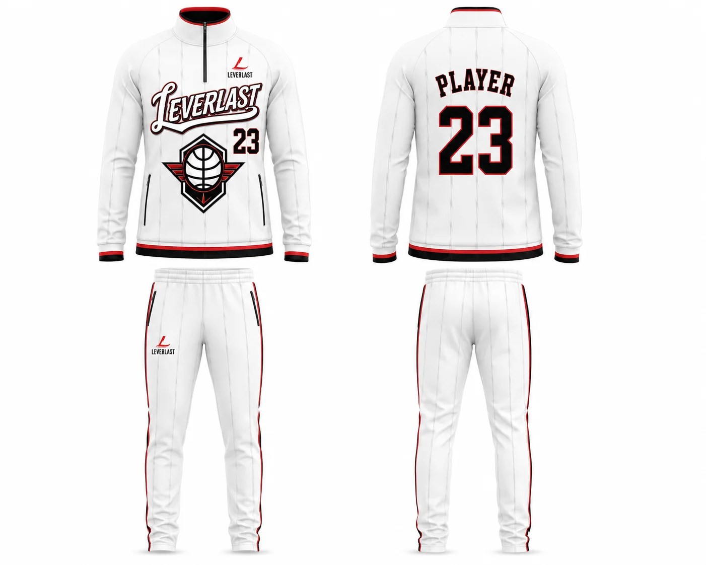 Custom Half-Zip Basketball Warm-Up Suit | Personalized Team Jacket & Slim-Fit Track Pants | Leverlast
