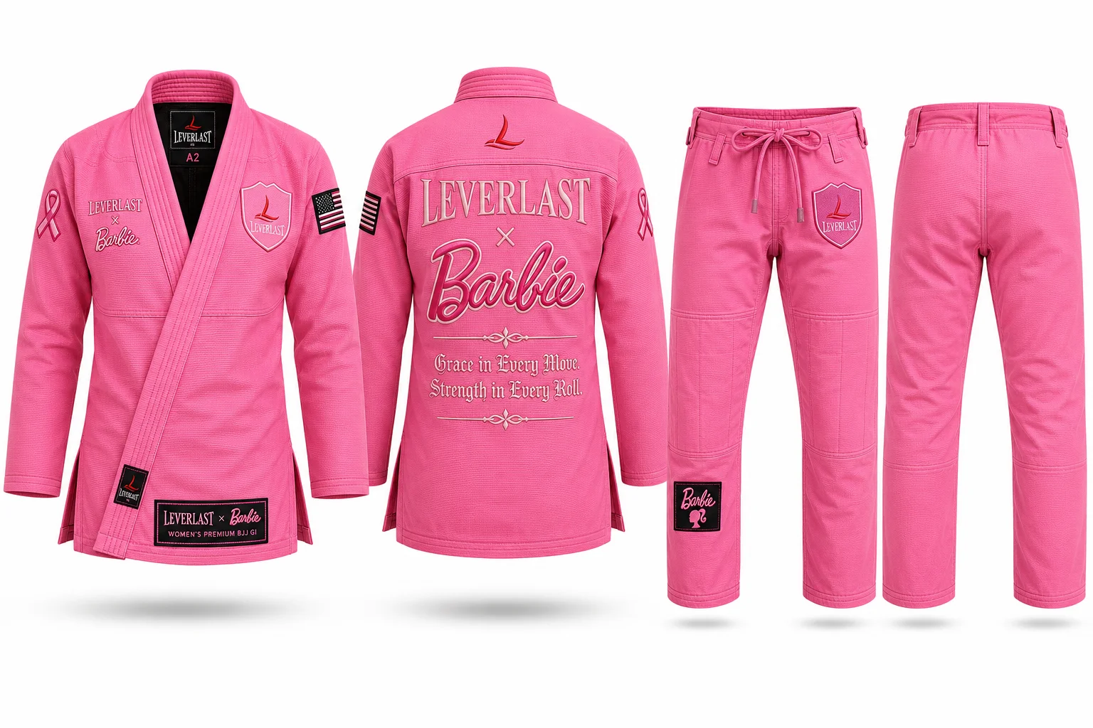 Leverlast Pink Women’s BJJ Gi – Premium Brazilian Jiu-Jitsu Kimono for Girls & Female Athletes | Pearl Weave Competition Uniform