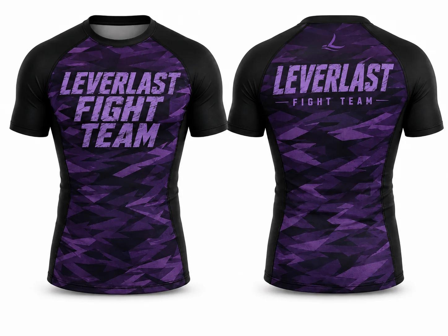 Custom Purple Rank Series MMA Rashguard – Leverlast Fight Team BJJ No-Gi Compression Shirt
