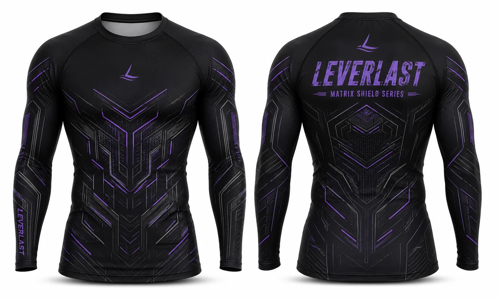 Custom Leverlast Matrix Shield Long-Sleeve MMA Rashguard – BJJ No-Gi Compression Shirt