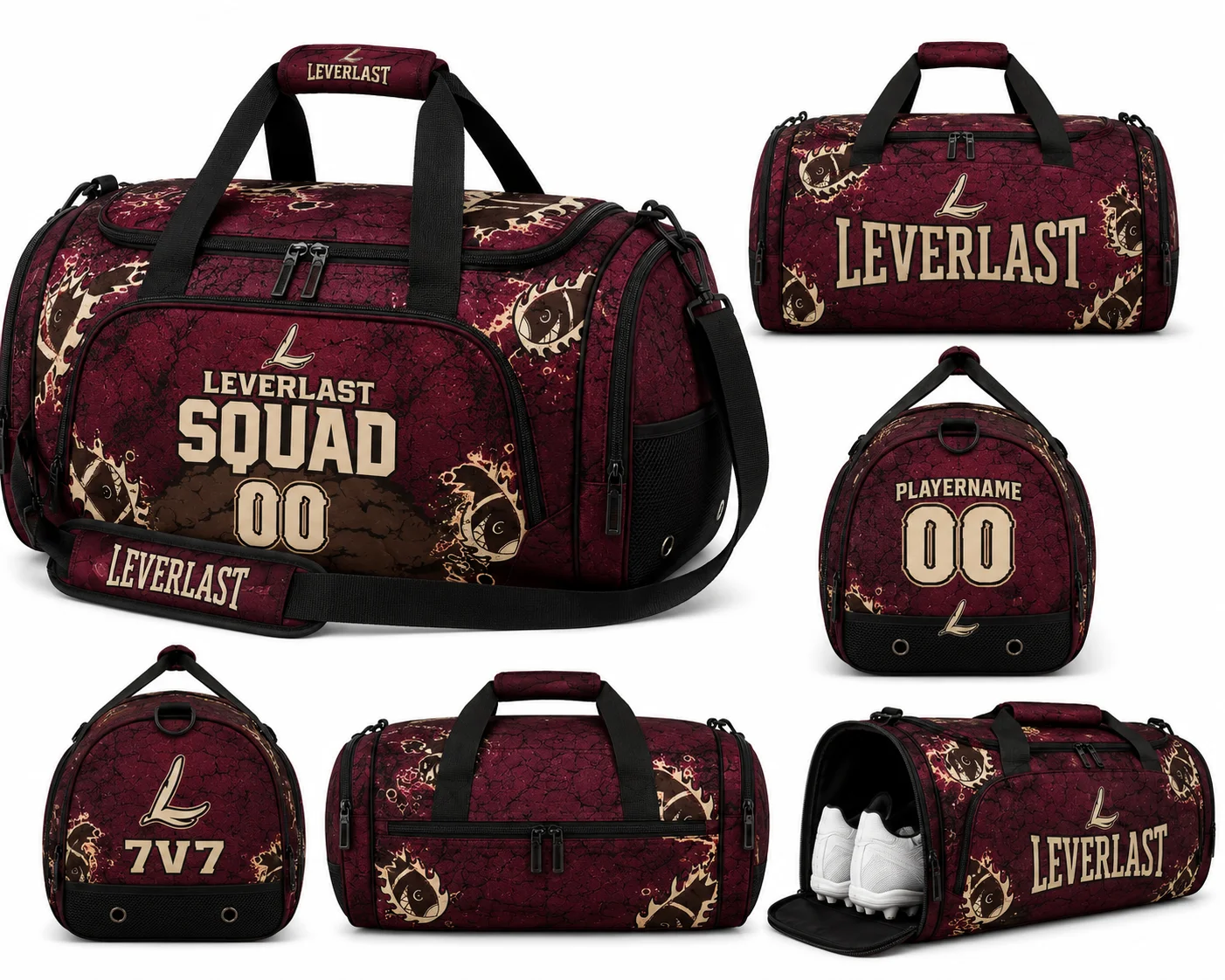 Custom 7v7 Football Duffel Bag with Shoe Compartment – Personalized Team Name, Player Number & Logo | Leverlast