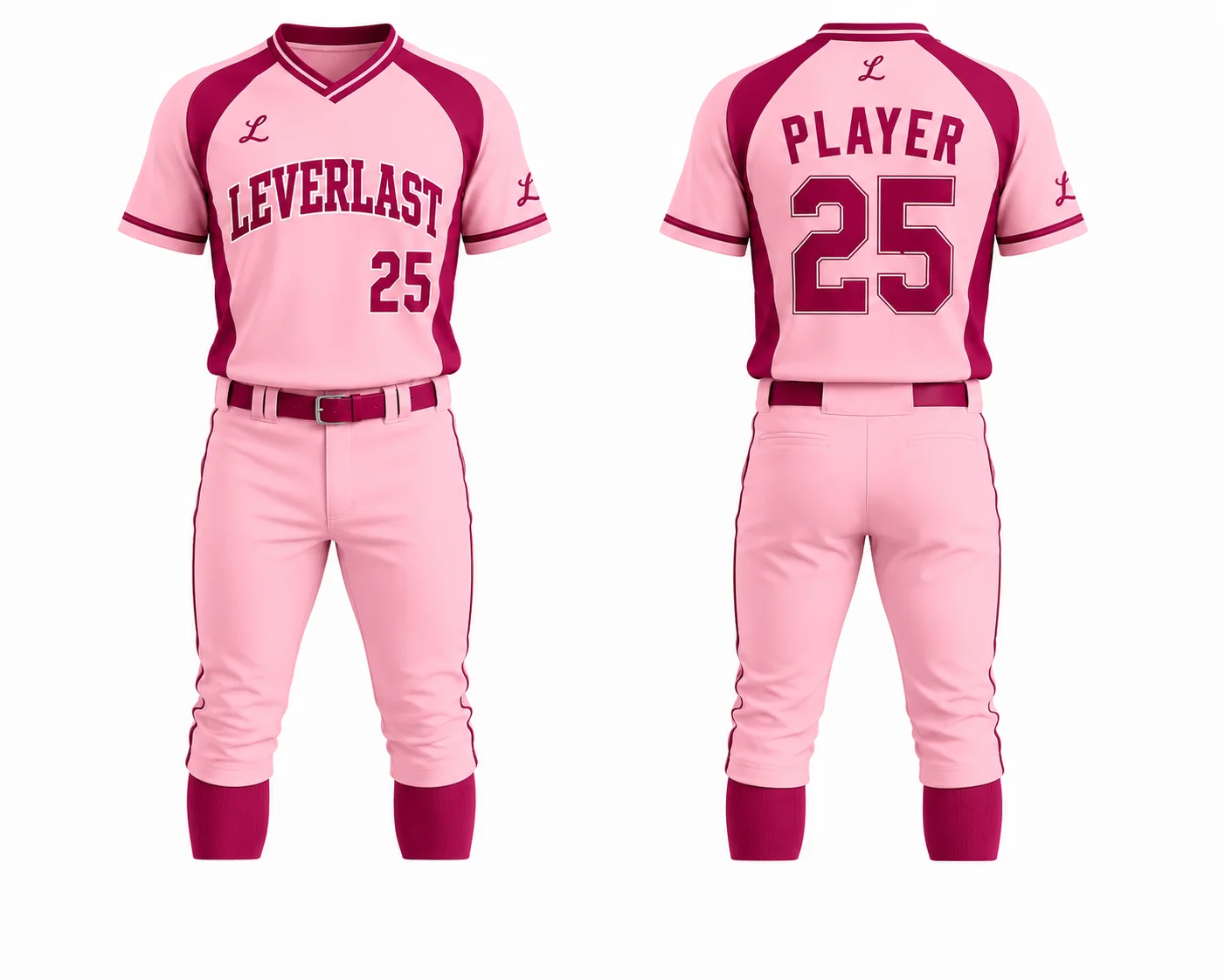 Custom Pink Raglan Baseball Uniforms – Breast Cancer Awareness Edition | Custom Baseball & Softball Uniforms